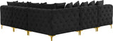 Tremblay Velvet Modular Sectional Sofa - Stylish Deep Button Tufting & Gold Chrome Legs Included