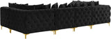 Tremblay Velvet Modular Sectional Sofa - Stylish Deep Button Tufting & Gold Chrome Legs Included