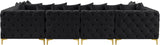 Tremblay Velvet Modular Sectional Sofa - Stylish Deep Button Tufting & Gold Chrome Legs Included
