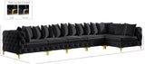 Tremblay Velvet Modular Sectional Sofa - Stylish Deep Button Tufting & Gold Chrome Legs Included