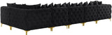 Tremblay Velvet Modular Sectional Sofa - Stylish Deep Button Tufting & Gold Chrome Legs Included