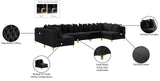 Tremblay Velvet Modular Sectional Sofa - Stylish Deep Button Tufting & Gold Chrome Legs Included