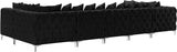 Tremblay Velvet Modular Sectional Sofa - Stylish Deep Button Tufting & Gold Chrome Legs Included