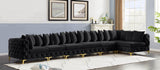 Tremblay Velvet Modular Sectional Sofa - Stylish Deep Button Tufting & Gold Chrome Legs Included