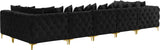 Tremblay Velvet Modular Sectional Sofa - Stylish Deep Button Tufting & Gold Chrome Legs Included