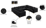 Tremblay Velvet Modular Sectional Sofa - Stylish Deep Button Tufting & Gold Chrome Legs Included