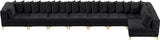 Tremblay Velvet Modular Sectional Sofa - Stylish Deep Button Tufting & Gold Chrome Legs Included