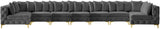 Tremblay Velvet Sectional Sofa - Luxurious Comfort with Modular Design & Gold Chrome Legs for Modern Homes