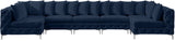 Tremblay Velvet Modular Sectional Sofa with Deep Tufting & Gold Chrome Legs for Modern Living Spaces