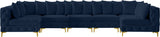 Tremblay Velvet Modular Sectional Sofa with Deep Tufting & Gold Chrome Legs for Modern Living Spaces
