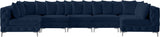 Tremblay Velvet Modular Sectional Sofa with Deep Tufting & Gold Chrome Legs for Modern Living Spaces