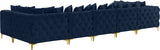 Tremblay Velvet Modular Sectional Sofa with Deep Tufting & Gold Chrome Legs for Modern Living Spaces