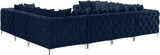 Tremblay Velvet Modular Sectional Sofa with Deep Tufting & Gold Chrome Legs for Modern Living Spaces