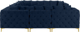Tremblay Velvet Modular Sectional Sofa with Deep Tufting & Gold Chrome Legs for Modern Living Spaces