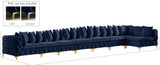 Tremblay Velvet Modular Sectional Sofa with Deep Tufting & Gold Chrome Legs for Modern Living Spaces