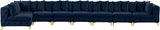 Tremblay Velvet Modular Sectional Sofa with Deep Tufting & Gold Chrome Legs for Modern Living Spaces