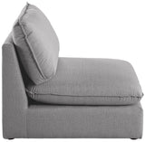 Mackenzie Contemporary Armless Chair with Elegant Linen Fabric, Modular Design for Versatile Spaces