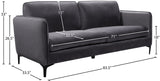 Poppy Black Velvet Sofa - Chic Contemporary Design with Plush Comfort and Stylish Matte Black Legs