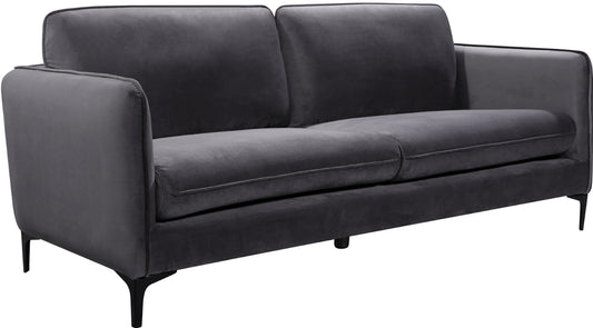 Poppy Black Velvet Sofa - Chic Contemporary Design with Plush Comfort and Stylish Matte Black Legs
