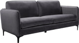 Poppy Black Velvet Sofa - Chic Contemporary Design with Plush Comfort and Stylish Matte Black Legs