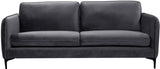 Poppy Black Velvet Sofa - Chic Contemporary Design with Plush Comfort and Stylish Matte Black Legs