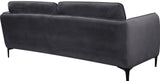 Poppy Black Velvet Sofa - Chic Contemporary Design with Plush Comfort and Stylish Matte Black Legs