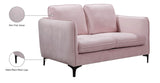 Poppy Black Velvet Loveseat - Luxurious Contemporary Design with Plush Support and Stylish Legs