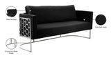 Casa Velvet Contemporary Sofa - Modern Design with Soft Touch, Chrome Frame, and Eye-Catching Style