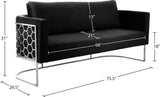Casa Velvet Contemporary Sofa - Modern Design with Soft Touch, Chrome Frame, and Eye-Catching Style