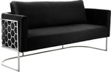 Casa Velvet Contemporary Sofa - Modern Design with Soft Touch, Chrome Frame, and Eye-Catching Style