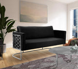Casa Velvet Contemporary Sofa - Modern Design with Soft Touch, Chrome Frame, and Eye-Catching Style