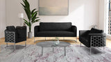 Casa Velvet Contemporary Sofa - Modern Design with Soft Touch, Chrome Frame, and Eye-Catching Style