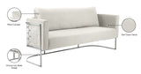 Casa Velvet Contemporary Sofa - Modern Design with Soft Touch, Chrome Frame, and Eye-Catching Style