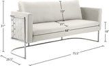 Casa Velvet Contemporary Sofa - Modern Design with Soft Touch, Chrome Frame, and Eye-Catching Style