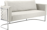 Casa Velvet Contemporary Sofa - Modern Design with Soft Touch, Chrome Frame, and Eye-Catching Style