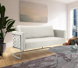 Casa Velvet Contemporary Sofa - Modern Design with Soft Touch, Chrome Frame, and Eye-Catching Style