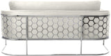 Casa Velvet Contemporary Sofa - Modern Design with Soft Touch, Chrome Frame, and Eye-Catching Style