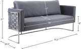 Casa Velvet Contemporary Sofa - Modern Design with Soft Touch, Chrome Frame, and Eye-Catching Style