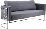 Casa Velvet Contemporary Sofa - Modern Design with Soft Touch, Chrome Frame, and Eye-Catching Style