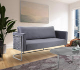Casa Velvet Contemporary Sofa - Modern Design with Soft Touch, Chrome Frame, and Eye-Catching Style