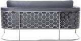 Casa Velvet Contemporary Sofa - Modern Design with Soft Touch, Chrome Frame, and Eye-Catching Style