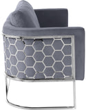 Casa Velvet Contemporary Sofa - Modern Design with Soft Touch, Chrome Frame, and Eye-Catching Style