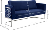 Casa Velvet Contemporary Sofa - Modern Design with Soft Touch, Chrome Frame, and Eye-Catching Style