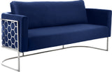 Casa Velvet Contemporary Sofa - Modern Design with Soft Touch, Chrome Frame, and Eye-Catching Style