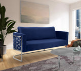 Casa Velvet Contemporary Sofa - Modern Design with Soft Touch, Chrome Frame, and Eye-Catching Style