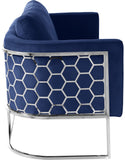 Casa Velvet Contemporary Sofa - Modern Design with Soft Touch, Chrome Frame, and Eye-Catching Style