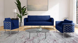 Casa Velvet Contemporary Sofa - Modern Design with Soft Touch, Chrome Frame, and Eye-Catching Style
