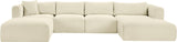 Shaggy - 5 Piece Modular Sectional With Chaise And Ottoman