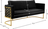 Casa Velvet Contemporary Sofa - Modern Design with Soft Touch, Chrome Frame, and Eye-Catching Style