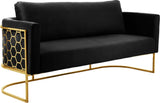Casa Velvet Contemporary Sofa - Modern Design with Soft Touch, Chrome Frame, and Eye-Catching Style